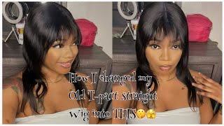 Finesse A Bang With Old Tpart Wig Without Glue, Without Flat Iron. (Friendly) For Beginners