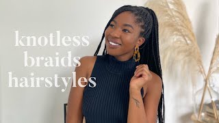 8 Easy Knotless Box Braids Hairstyles | Quick And Easy Everyday Looks / Beginner Friendly