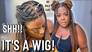 Knotless Full Lace Braided Wig! Save Your Edges + Easy "Hack" For Big Heads Ft Neatnsleek