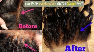 Tutorial: How To Fix Over Bleached Knots And Tint Lace Closure/ Frontal. (2 In 1)