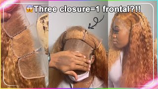 3 Lace Closure To 1 Frontal?! Perfect Hair Transformation | So Amazing Color! @Ula Hair