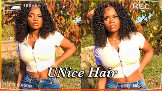 "16 Inch" Curly Wig Hair Review And Install\Ft Unice Hair Amazon #Itsmileah