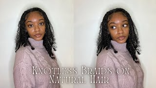 Knotless Braids On Natural Hair | Coi Leray & Bohemian Inspired | Easy Protective Style