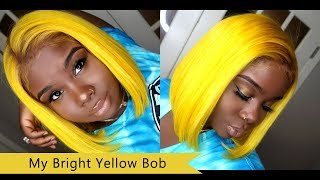 Watching Me Make My Bright Yellow Bob Start To Finish |Wiggins Hair