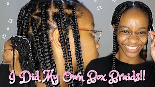 I Did My Own Box Braids!!How To Box Braid Your Own Hair At Home|South African Youtuber