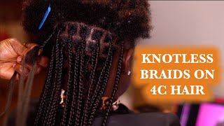 How Painful Is: Knotless Braids On 4C Hair | Ohemaa Bonsu