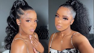 How To Install Velcro Wrap Ponytail! Easy Invisible Ponytail Natural Hair Hairstyles | Unice Hair