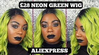 Ombre Neon Green Wig| Lace Front Aliexpress | Full Review & In-Depth Tutorial