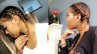 Two Braids With Clip-In Extensions