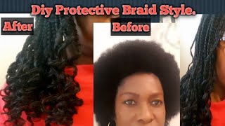 Protective Hair Style (Diy  Natural Hair Braid Style- Step By Step)