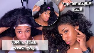 30Min. Removable Quick Weave Lace Frontal Wig | 28Inch Waterwave Hair Ft. @Ishow Hair