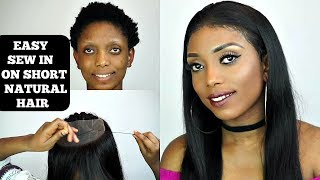 How To Do A Full Sew In On Short Natural Hair For Beginners| West Kiss Hair