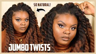 The Most Natural Protective Style You'Ve Ever Seen! Knotless Jumbo Twists On Type 4 Natural Hai