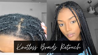 How To Retouch Knotless Braids| Refresh Your Braids At Home| Quick & Easy!