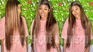 Luscious Straight Highlighted 13X4 Lace Front Wig Ft. Ali Pearl Hair  | Petite-Sue Divinitii