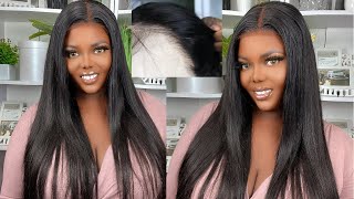 The Best Preplucked Hairline!! Affordable Straight Lace Front Wig Install | Ft. Yoniswigs
