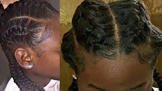 Ghana Braids With Extensions On Twa Or Short Natural Hair