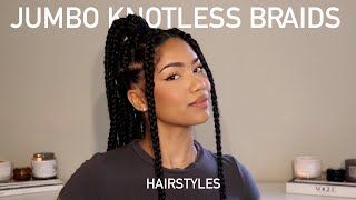 Hairstyles For Jumbo/Large Knotless Box Braids | Nia Kajumulo
