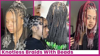 How To Style Knotless Braids With Beads And Color (2022 Compilation)