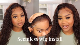 Perfect Brown Water Wave Frontal Wig Install | Brown Girl Friendly Ft. Astseria Hair