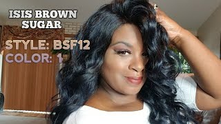 Bsf12! Isis Collection Brown Sugar Human Hair Blend Hand Tied Frontal Lace Closure Wig Bsf12