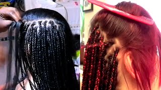 White Girls Colorful Knotless Box Braids Compilation