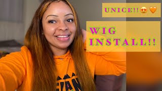 Unice Wig Review/Install! Feeling Fall Vibes With This Wig!Cinnamon Ombre Wig/Fake Scalp~Unice