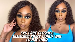 The Perfect Glueless 5X5 Lace Closure Kinky Curly Wig For The Summer | Luvme Hair | Lindsay Erin