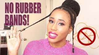 Natural Hair Hack - Secure Beads To Braids Without Rubber Bands! No Breakage!