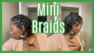 Mini Braids On Relaxed Hair | Knotless Braids Without Weave| Protective Styles |Relaxed Hair