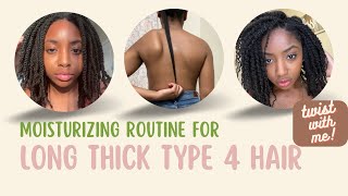 Moisturizing Routine To Achieve Long, Thick Type 4 Hair | Twist With Me