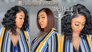 Under $50  Perfect Everyday Wavy Bob | Super Natural Looking  Synthetic Wigs + Bob Lace Front Wig
