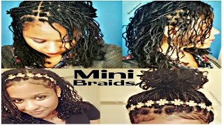Mini Braids (No Weave) Natural Hair Protective Style For Length Retention