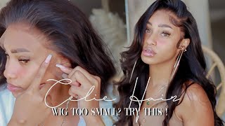 How To Fix A Wig That Is Too Small | Celie Hair Body Wave Wig