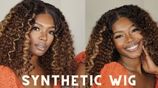Butta Lace Water Wave 16" Balayagecaramel | Synthetic Wig Review Ft. Beauty Exchange Beauty Sup