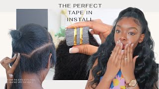 Tape In Extension Install On Short Hair - Kinky Straight Texture | Ywigs