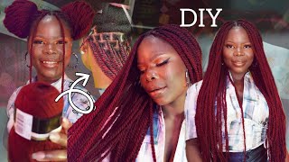 Ultimate Twist Hairstyle Using Acrylic Yarn On Natural Hair | Knotless Braid Method | Easy Diy