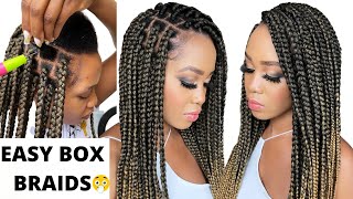 Super Easy Box Braids/Rubber Band Method  /Tension Free / Crochet Method Protective Styles / Tupo1