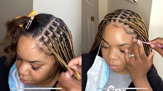 Easy Way To Finish Knotless Box Braids//No More Prepping Braid Hair: Slaying It With Ray!!