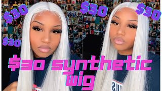 $30 Synthetic Amazon Wig Platinum Blonde Frontal Beginner Friendly Hd Lace Pre Plucked Afforadble Wi
