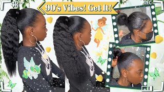 No More Glue!Wrap Around Clip Ins Ponytail | Kinky Straight Natural Style #Ulahair