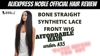 Cheap T-Part Aliexpress Straight Synthetic Lace Front Wig Review Ft Noble Hair