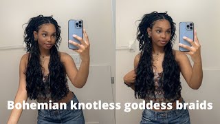 Easiest Bohemian Knotless Goddess Braids Tutorial | Beginner Friendly