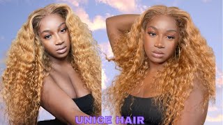 Goldilocks And The Unice Hair Honey Blonde Deep Wave Wig ! This One Is Just Right !