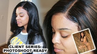 Client Series:  Photoshoot Ready Using Side Part Lace Front Wig Install  | Wow African