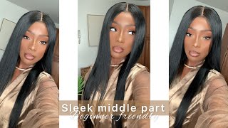Applying My First Lace Wig | Unice Hair Natural Hairline Straight Unit | Beginner Friendly