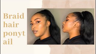 How To Do A Ponytail Using Braid Hair | South African Youtuber