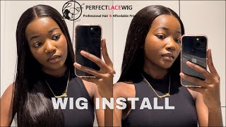 Wig Installation | Brazilian Virgin Hair Lace Front Silk Straight Human Hair Wig Ft Perfectlace Wig