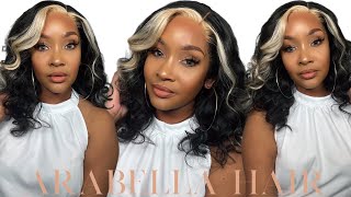 Trendy Platinum Skunk Stripe Wig Install| Ft. Arabella Hair