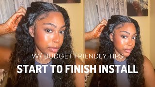 Wet Look On Deep Wave Frontal Wig | Start To Finish Install